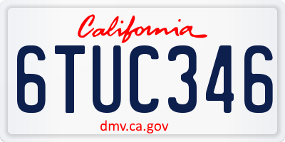 CA license plate 6TUC346