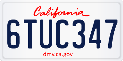 CA license plate 6TUC347