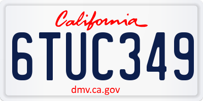 CA license plate 6TUC349