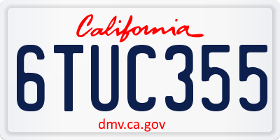 CA license plate 6TUC355