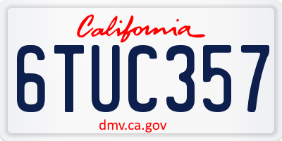 CA license plate 6TUC357
