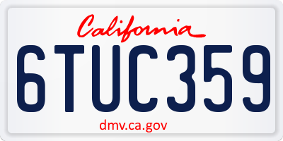 CA license plate 6TUC359