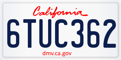 CA license plate 6TUC362