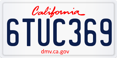 CA license plate 6TUC369