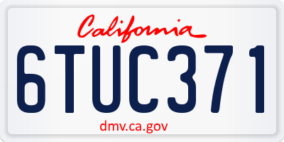 CA license plate 6TUC371
