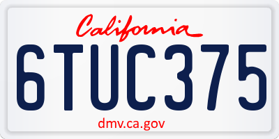 CA license plate 6TUC375