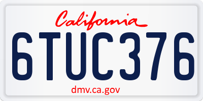 CA license plate 6TUC376