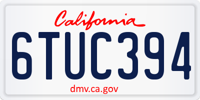 CA license plate 6TUC394