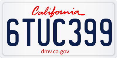 CA license plate 6TUC399