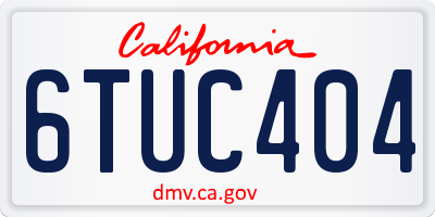 CA license plate 6TUC404