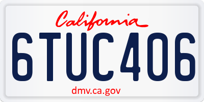 CA license plate 6TUC406