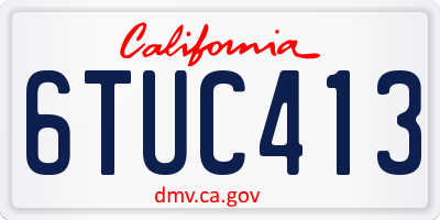 CA license plate 6TUC413