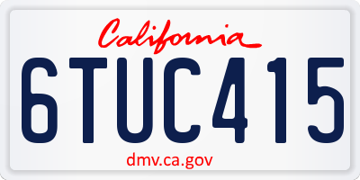 CA license plate 6TUC415