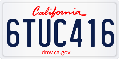 CA license plate 6TUC416