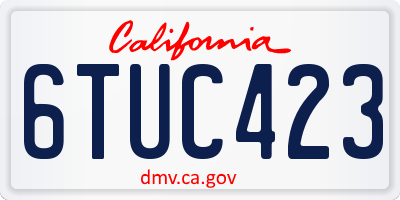 CA license plate 6TUC423