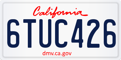 CA license plate 6TUC426