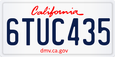 CA license plate 6TUC435