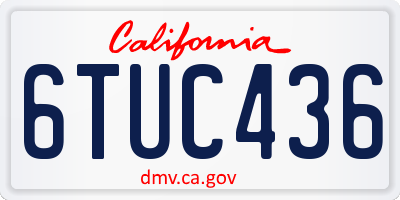 CA license plate 6TUC436