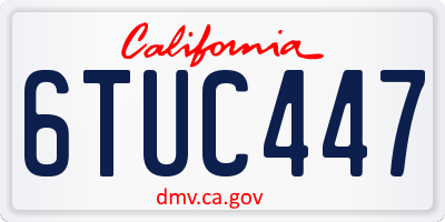 CA license plate 6TUC447