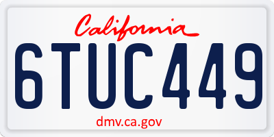 CA license plate 6TUC449
