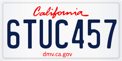 CA license plate 6TUC457