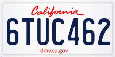 CA license plate 6TUC462