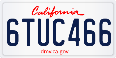 CA license plate 6TUC466