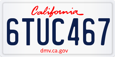 CA license plate 6TUC467