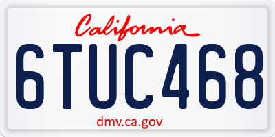 CA license plate 6TUC468