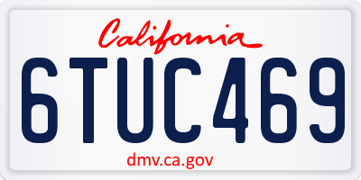 CA license plate 6TUC469