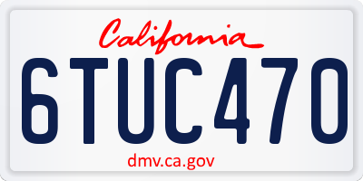 CA license plate 6TUC470