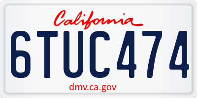 CA license plate 6TUC474