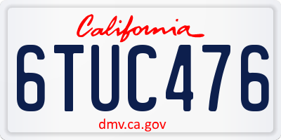 CA license plate 6TUC476