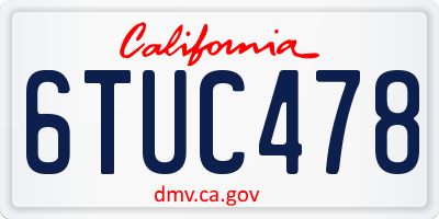 CA license plate 6TUC478