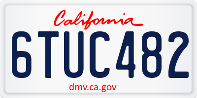 CA license plate 6TUC482