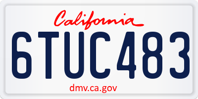 CA license plate 6TUC483