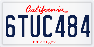 CA license plate 6TUC484