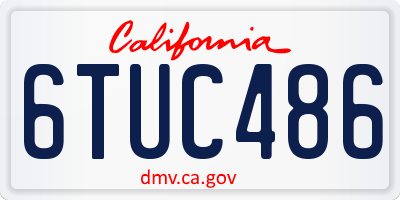 CA license plate 6TUC486