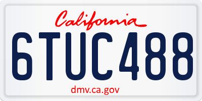 CA license plate 6TUC488