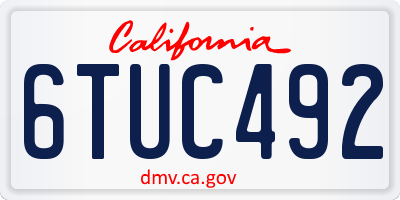 CA license plate 6TUC492