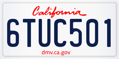 CA license plate 6TUC501