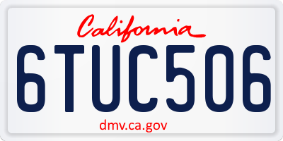 CA license plate 6TUC506