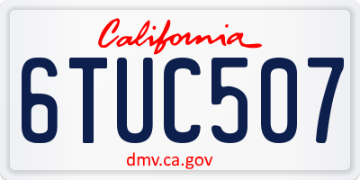 CA license plate 6TUC507