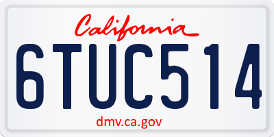CA license plate 6TUC514