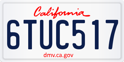 CA license plate 6TUC517