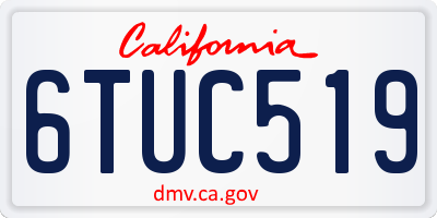 CA license plate 6TUC519
