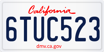 CA license plate 6TUC523
