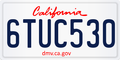 CA license plate 6TUC530