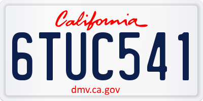 CA license plate 6TUC541