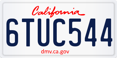 CA license plate 6TUC544